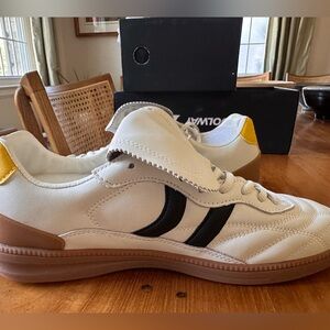 Coolway White and Black Sneakers with Yellow and Black Accents